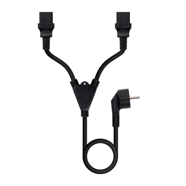nanocable cable de alimentacion cee7 macho a 2x c 13 hembra 3m color negro