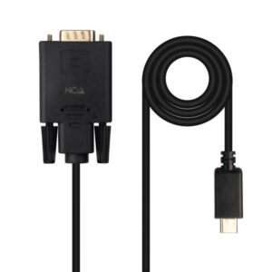 nanocable cable conversor usb c a vga usb c/m hdb15/m 1.8m color negro