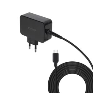 tooq cargador de portatil gan usb c/pd 45w cable de 1.80m color negro