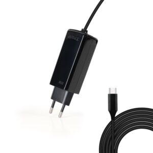 tooq cargador de portatil gan usb c/pd 65w cable de 1.80m color negro