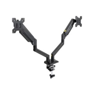 tooq soporte de mesa con brazos articulados para 2 monitores de 13" 34" giratorio e inclinable piston de gas peso max 10kg x brazo vesa 100x100mm