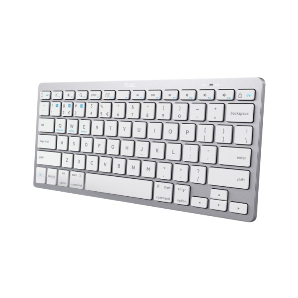 trust mini teclado ultrafino inalambrico conectividad bluetooth 4.0 idioma español color gris