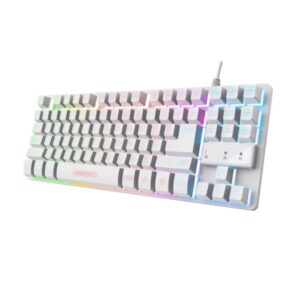 trust teclado de membrana usb iluminacion led cable de 1.35m color blanco
