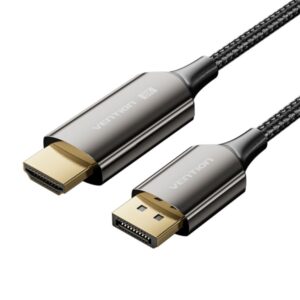 vention cable displayport macho 1.4 8k a hdmi 2.1 8k 1.8m trenzado color negro