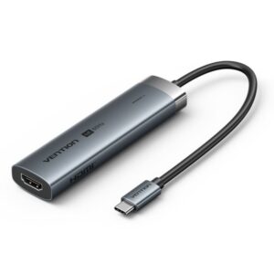 vention docking station 6 en 1 usb c a hdmi/3xusb3.0/usb c 3.2 g1/pd 100w 0.15m color gris