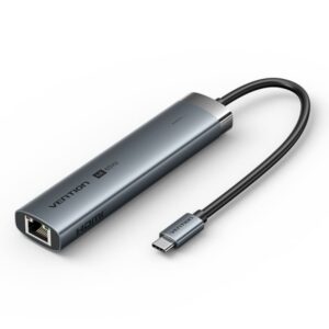 vention docking station 6 en 1 usb c a hdmi/3xusb3.0/usb c 3.2 g1/rj45/pd 100w 0.15m color gris