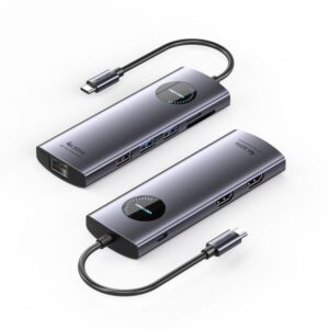 vention docking station 9 en 1 usb c a 2xhdmi/2xusb3.0/usb 2.0/rj45/sd/tf/pd 100w 0.15m color gris