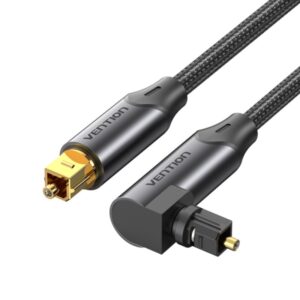 vention cable de audio de fibra optica 2m acodado trenzado color negro