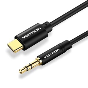 vention cable usb c a jack 3.5 macho 1.5m trenzado color negro