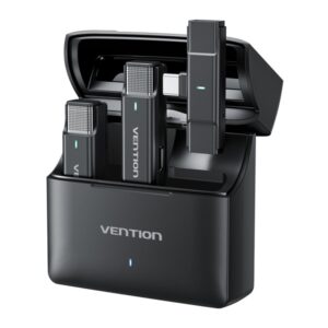 vention levalier microfono clip inalambrico usb c cancelacion de ruido avanzada bateria 30h rango 300m color negro