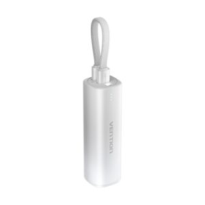 vention powerbank 5000mah usb c, lightning carga rapida 20w color gris