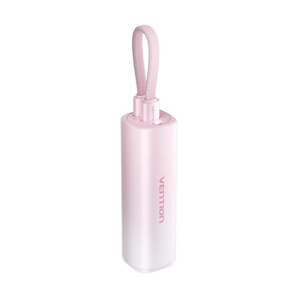 vention powerbank 5000mah usb c, lightning carga rapida 20w color rosa