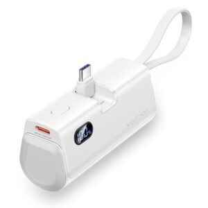 vention powerbank 4800mah usb c carga rapida 22.5w conector plegable color blanco