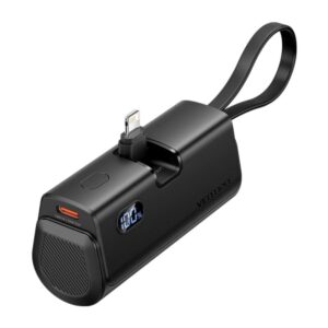 vention powerbank 4800mah lightning carga rapida 22.5w conector plegable color negro