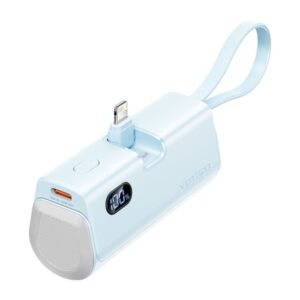 vention powerbank 4800mah lightning carga rapida 22.5w conector plegable color azul