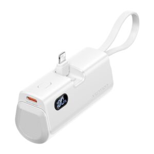 vention powerbank 4800mah lightning carga rapida 22.5w conector plegable color blanco
