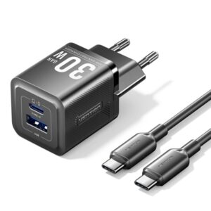 vention cargador de pared gan usb c 30w cable usb c 1m color negro