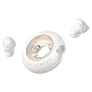 vention tiny t17 auriculares bluetooth 5.3 con estuche de carga true wireless 6h autonomia led color beige