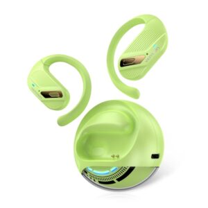 vention openbeat o12 auriculares bluetooth 5.4 con estuche de carga true wireless open ear 7h autonomia color verde