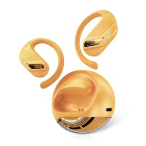 vention openbeat o12 auriculares bluetooth 5.4 con estuche de carga true wireless open ear 7h autonomia color naranja