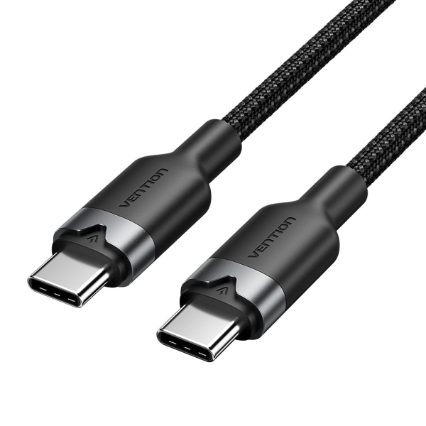 vention cable usb c a usb c 3a 60w 1m trenzado color negro