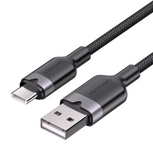 vention cable usb c 2.0 a usb a 3a 60w 1m trenzado color negro