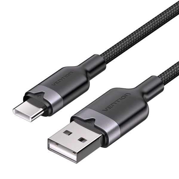 vention cable usb c 2.0 a usb a 3a 60w 1m trenzado color negro