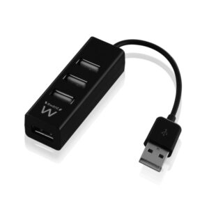 ewent hub usb2.0 de alta velocidad usb a de 4 puertos color negro