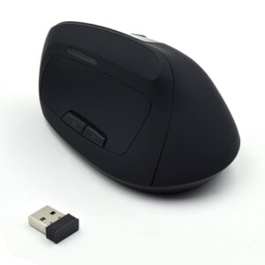 ewent raton inalambrico 2.4hz raton vertical ergonomico dpi seleccionable 800 1200 2400dpi bateria recargable de litio 400mah color negro