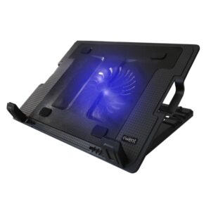 ewent soporte para portatil ventilador grande silencioso hasta 17" 2 puertos usb color negro