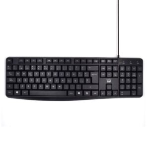 ewent teclado con cable de oficina 104 teclas cable usb a de 1.35m color negro