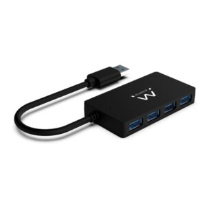 ewent hub usb3.2 gen 1 usb a de 4 puertos alimentado por usb color negro