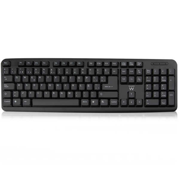 ewent teclado con cable diseño slim cable usb a de 1.35m color negro