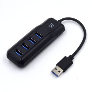ewent ew1138 hub 4 puertos usb 3.2 longitud cable 15 cm velocidad transferencia max 5gps color negro