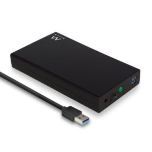 ewent ew7056 caja externa para disco duro sata de 3.5" sin tornillos usb 3.2 cable 80cm color negro