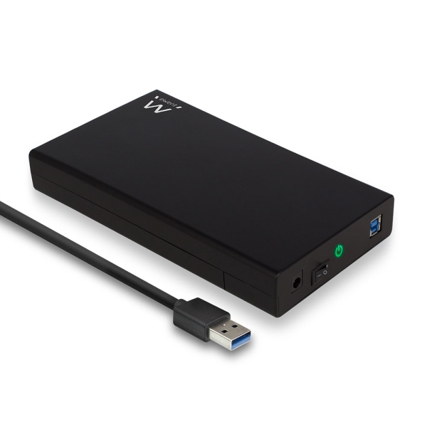 ewent ew7056 caja externa para disco duro sata de 3.5" sin tornillos usb 3.2 cable 80cm color negro