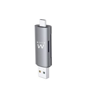 ewent ew1075 lector de tarjetas compacto usb 3.2 gen1 (usb 3.0) con conector usb c y usb a