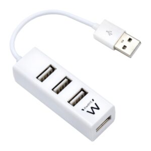 ewent ew1122 mini hub 4 puertos usb 2.0 cable 12cm color blanco