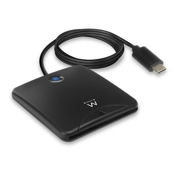 ewent lector de tarjeta inteligente dni usb c color negro