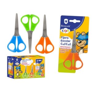 bismark kids cut cut tijera escolar mangos en plastico punta roma colores surtidos
