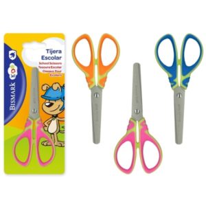 bismark kids basic tijera escolar mangos en plastico punta roma 3 diseños surtidos