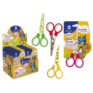 bismark kids deco tijera escolar 13cm acero de aleacion extra hojas decoradas mangos en plastico punta roma 4 diseños surtidos