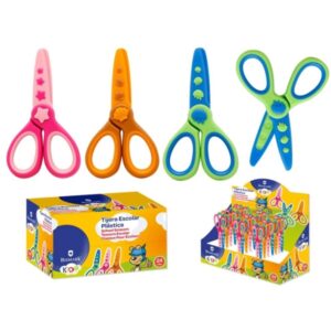 bismark kids plastica tijera escolar de plastico decoradas con motivos del mar punta roma 3 diseños surtidos