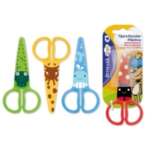 bismark kids plastica tijera escolar de plastico decoradas con animales punta roma 4 diseños surtidos