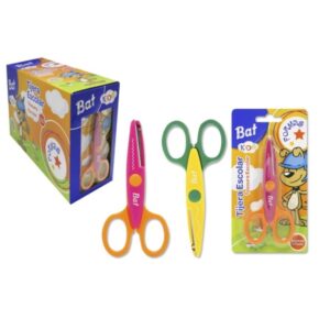 bismark kids bat formas tijera escolar hojas con forma para diferenrtes tipos de corte mangos en plastico punta roma 2 diseños surtidos