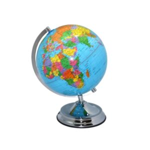 bismark esfera geografica con meridiano 25cm cartografia fisico politica base metalica muy robusta color azul