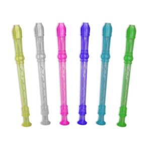 flauta dulce transparente de colores fabricada en plastico ideal para los mas pequeños 6 colores surtidos