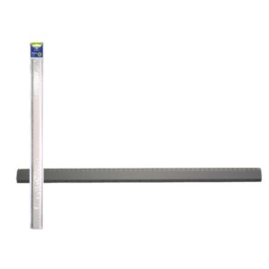 bismark regla milimetrada 50cm fabricada en aluminio con bisel para las lineas a tinta color aluminio