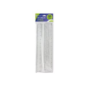 bismark pack de 2 reglas milimetradas 30cm con plantilla de caracteres rotulables ideal para colegio fabricada en plastico transparente