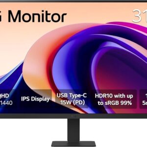 lg monitor led 31.5" ips qhd hdr10 100hz respuesta 5ms angulo de vision 178º 16:9 hdmi, usb c vesa 100x100mm